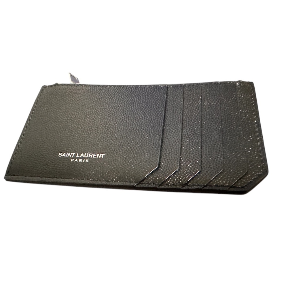 Saint Laurent Paris Mens Card Case with Zipper Pouch